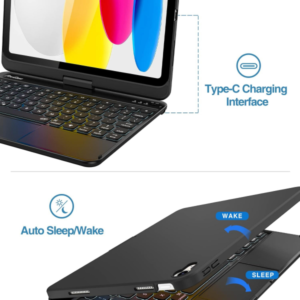 ProCase Apple iPad 11.Nesil Uyumlu Dnebilen Klf