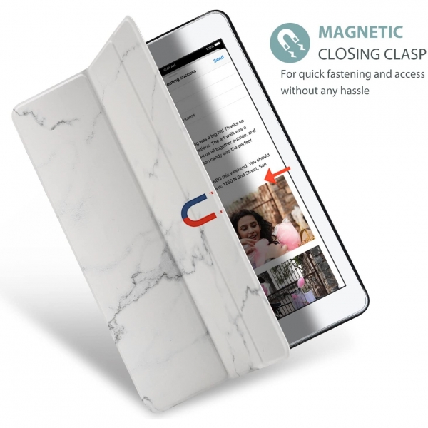 ProCase Apple iPad Pro Ultra Slim Stand Kılıf (10.5 inç)-Marble White