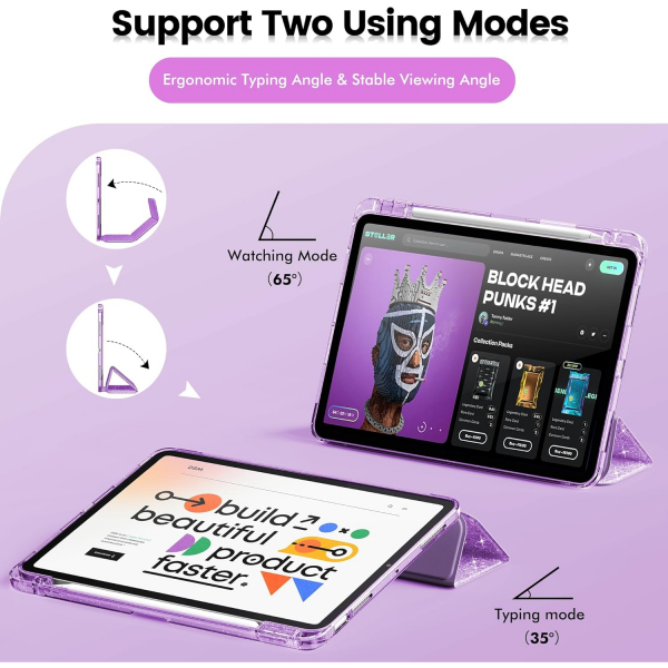 INFILAND Parlak iPad Air M2 Klf (11/10.9 in)-Purple
