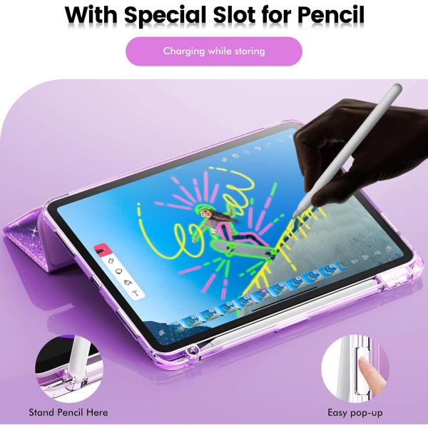 INFILAND Parlak iPad Air M2 Klf (11/10.9 in)-Purple