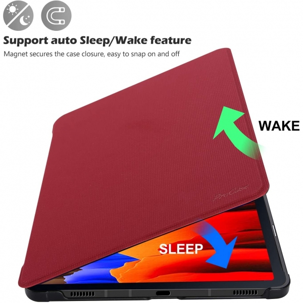 ProCase Galaxy Tab S7 Plus Folio Klf (12.4 in)-Red