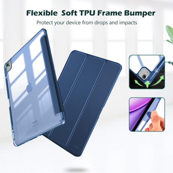 ProCase Smart Folio iPad Air M2 Klf (13 in)-Navy Blue