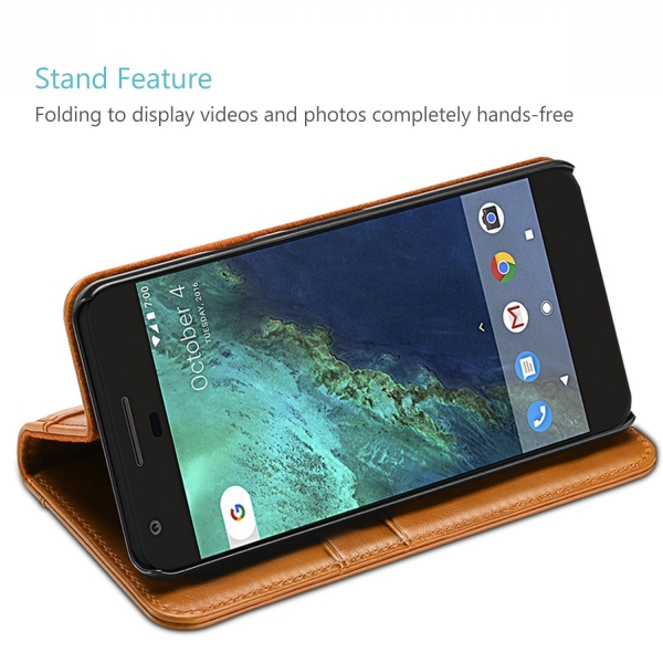 ProCase Google Pixel 2 Deri Klf-Brown