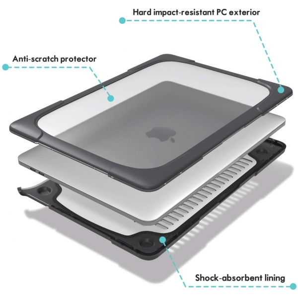 ProCase MacBook Air Standl Koruyucu Klf (13 in)(M1)-Black
