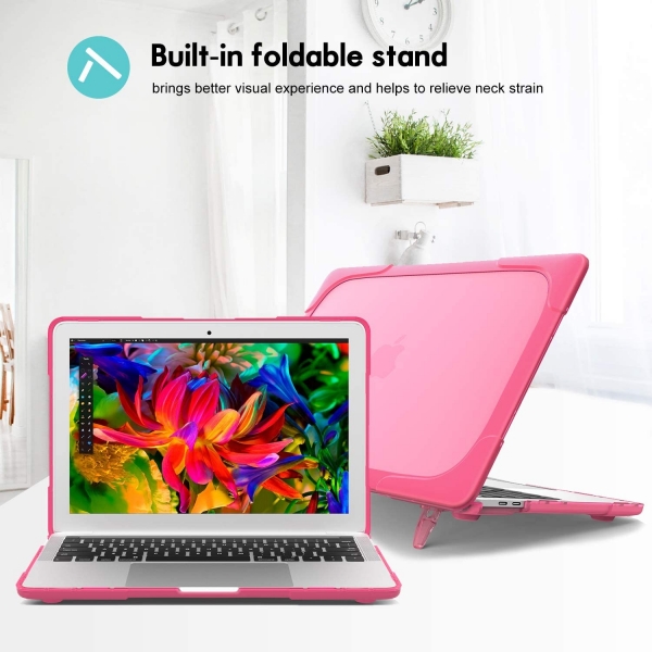 ProCase MacBook Air Standl Koruyucu Klf (13 in)(M1)-Rosered
