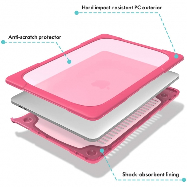 ProCase MacBook Air Standl Koruyucu Klf (13 in)(M1)-Rosered