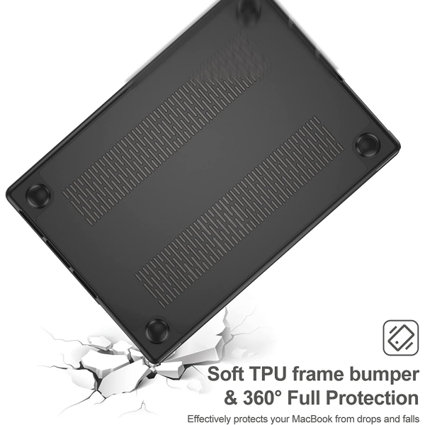 ProCase MacBook Air Sert Koruyucu Kapakl Klf (13.6 in)(2022)-Black