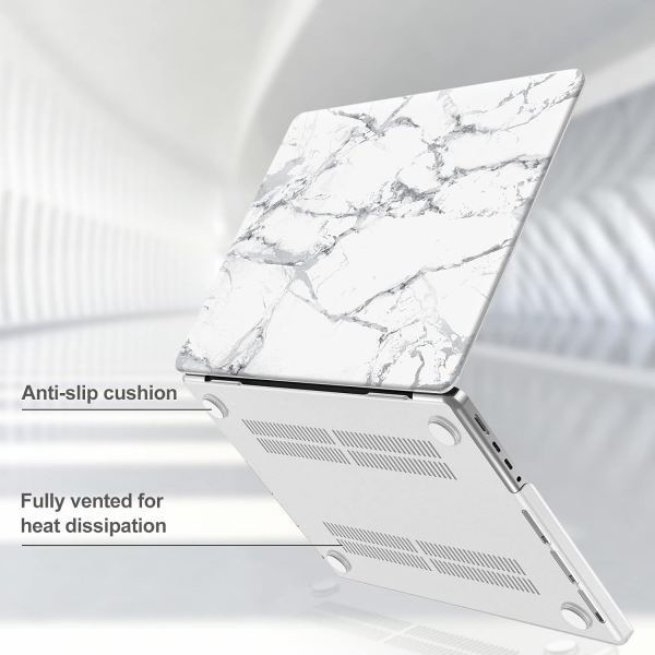 ProCase MacBook Pro nce Koruyucu Sert Klf (14 in)-Whitemarble