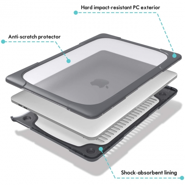 ProCase MacBook Pro Standl Koruyucu Klf (13 in)(M1)-Grey