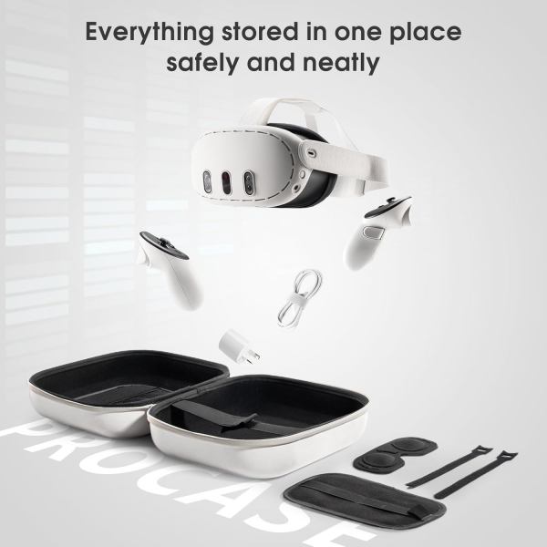 ProCase Me ta Quest 3/2 Tama antas-Grey
