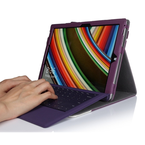 ProCase Microsoft Surface 3 Standl Kapak Klf (12 in)-Purple
