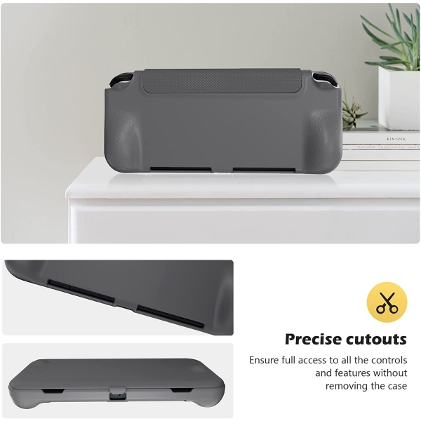 ProCase Nintendo Switch OLED in Klf ve Temperli Cam Ekran Koruyucu-Grey