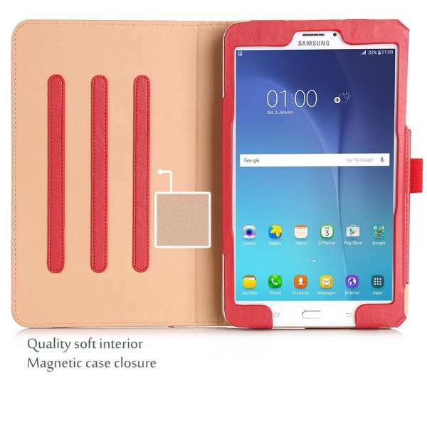 ProCase Samsung Galaxy Tab E Deri Klf (8.0 in)-Red