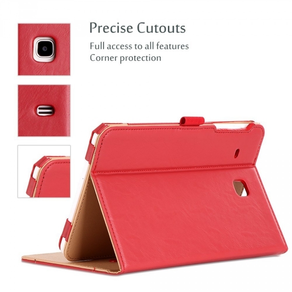 ProCase Samsung Galaxy Tab E Deri Klf (8.0 in)-Red