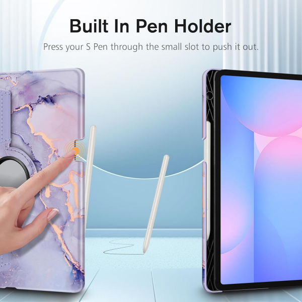Fintie Samsung Galaxy Tab S10 FE Rotating Klf-Lilac Marble 
