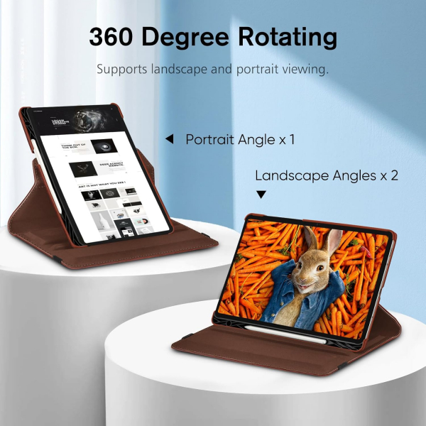 Fintie Samsung Galaxy Tab S10 FE Rotating Klf-Brown