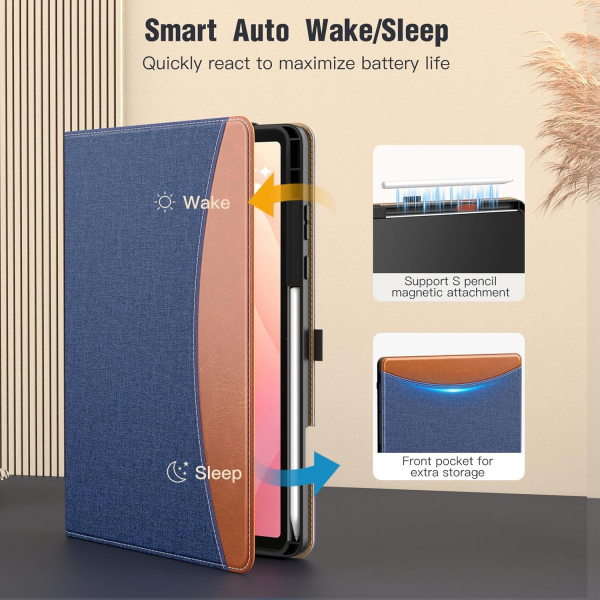 MoKo Samsung Galaxy Tab S11 Standl Klf -Blue Brown