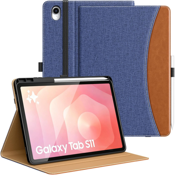 MoKo Samsung Galaxy Tab S11 Standl Klf -Blue Brown