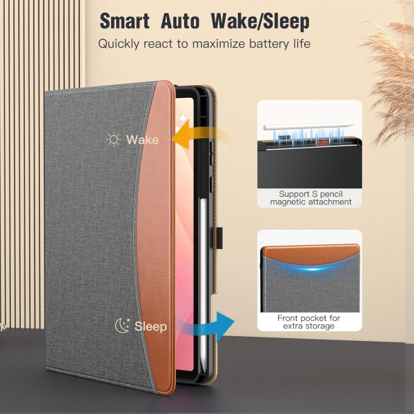 MoKo Samsung Galaxy Tab S11 Standl Klf -Grey Brown