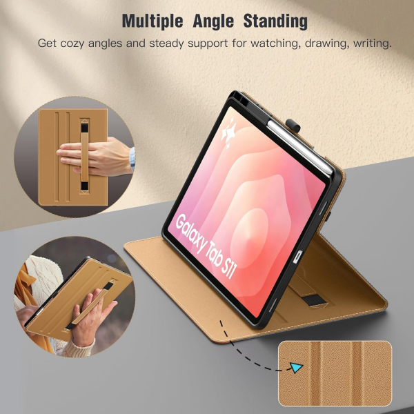 MoKo Samsung Galaxy Tab S11 Standl Klf -Grey Brown