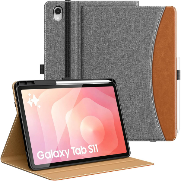 MoKo Samsung Galaxy Tab S11 Standl Klf -Grey Brown