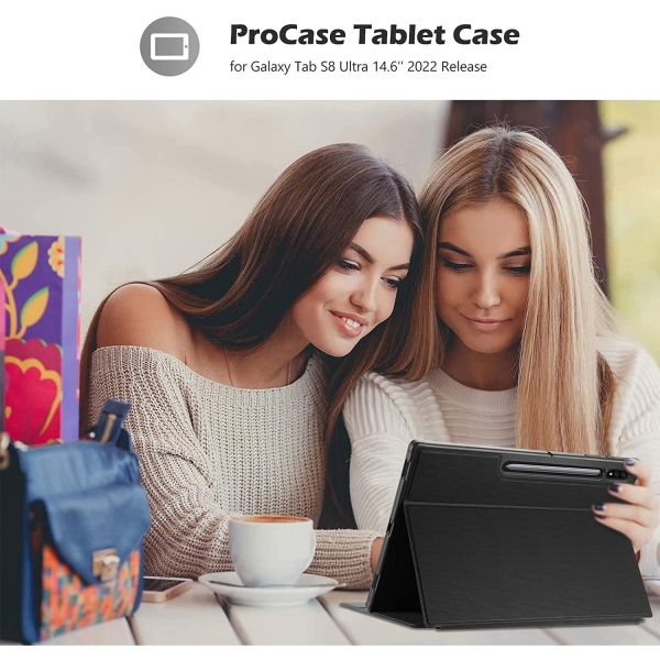 ProCase Samsung Galaxy Tab S8 Ultra Klf (14.6 in)-Black