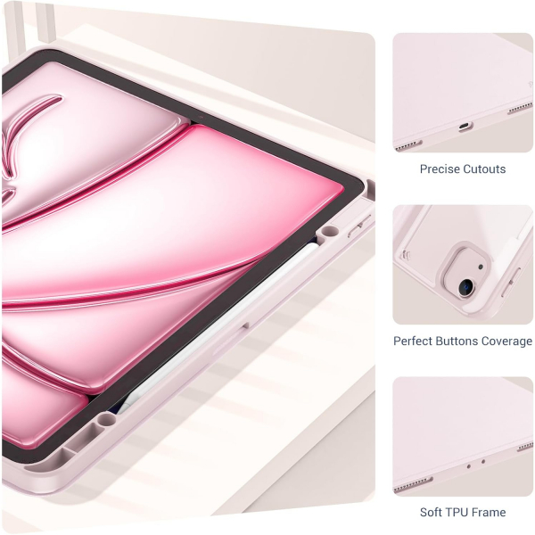 ProCase Apple iPad Air M2 Smart Folio Klf (13 in)-Pink
