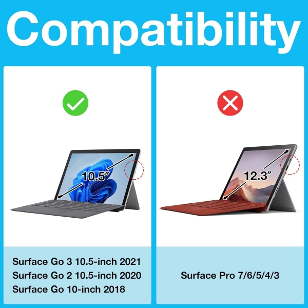 ProCase Surface Go 3 Uyumlu Standl Klf-Black