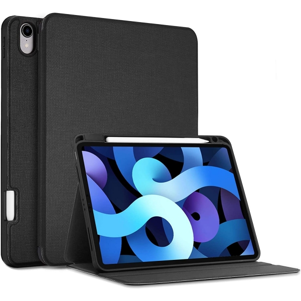 ProCase  iPad Air 4 Kalem Blmeli Klf (10.9 in)-Black