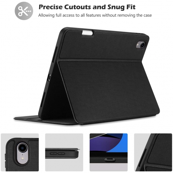 ProCase  iPad Air 4 Kalem Blmeli Klf (10.9 in)-Black