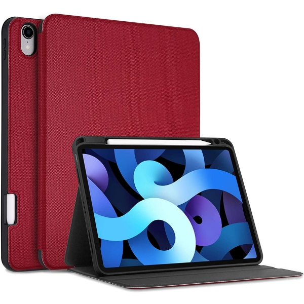 ProCase  iPad Air 4 Kalem Blmeli Klf (10.9 in)-Red