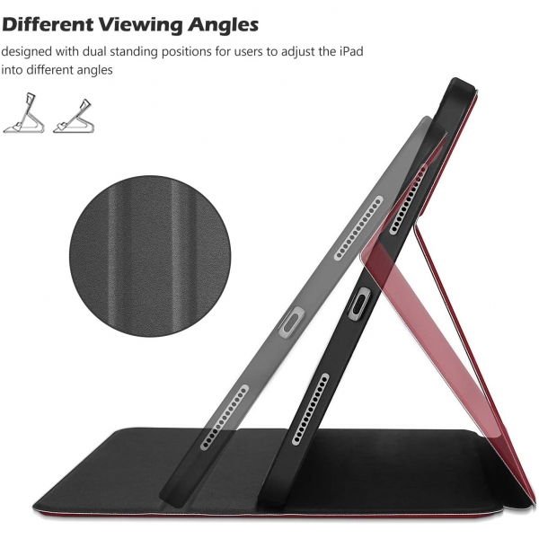 ProCase iPad Air Kalem Blmeli Klf (10.9/11 in)-Red