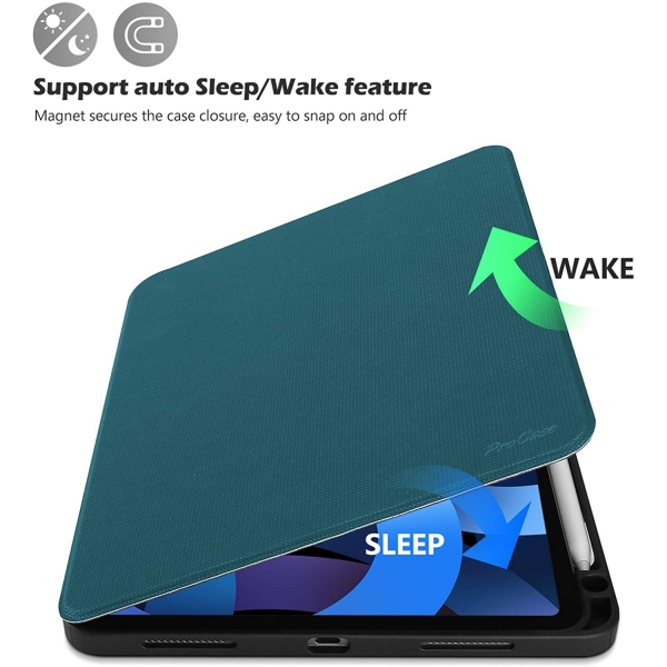 ProCase iPad Air Kalem Blmeli Klf (10.9/11 in)-Teal