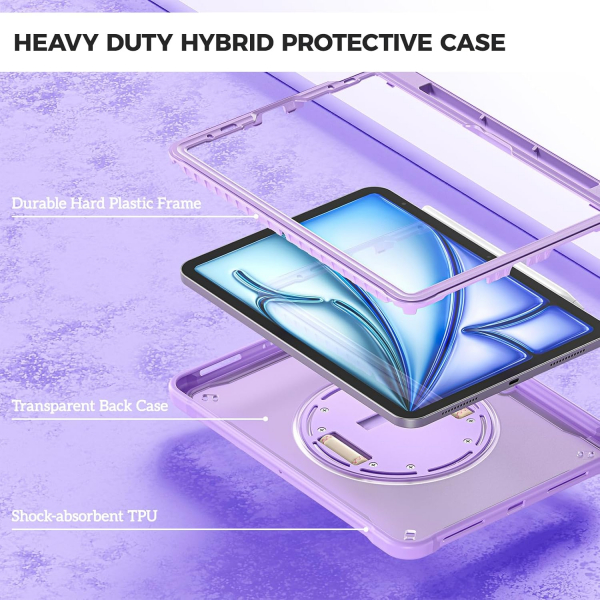 ProCase iPad Air M2/M3 ocuklar in Klf (11 in)-Purple