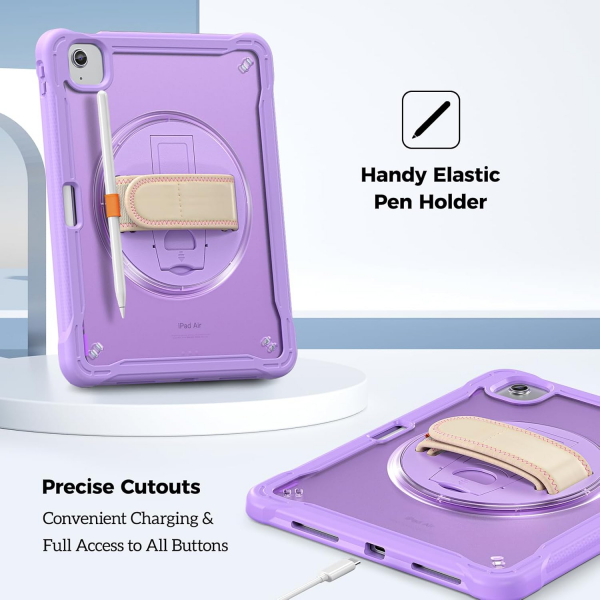 ProCase iPad Air M2/M3 ocuklar in Klf (11 in)-Purple