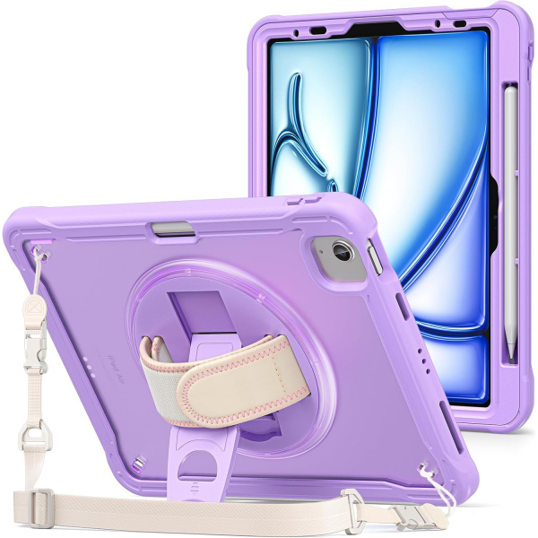 ProCase iPad Air M2/M3 ocuklar in Klf (11 in)-Purple
