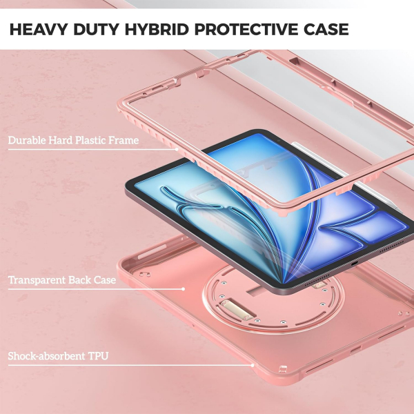 ProCase iPad Air M2/M3 ocuklar in Klf (11 in)-Pink