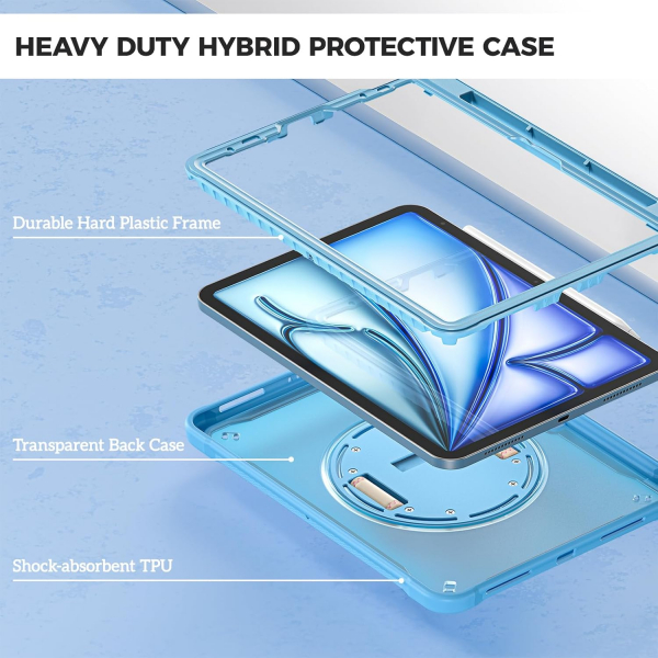 ProCase iPad Air M2/M3 ocuklar in Klf (11 in)-Blue