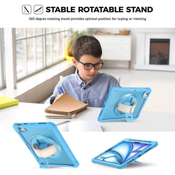 ProCase iPad Air M2/M3 ocuklar in Klf (11 in)-Blue
