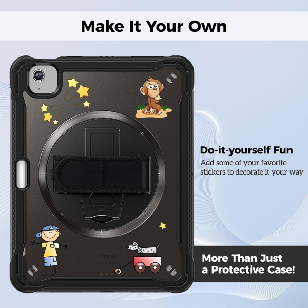 ProCase iPad Air M2/M3 ocuklar in Klf (11 in)-Black