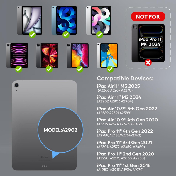 ProCase iPad Air M2/M3 Klavyeli Klf (11 in)