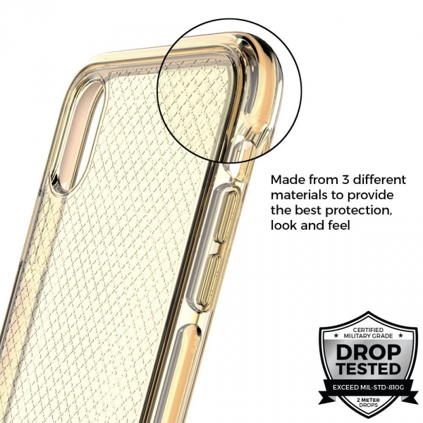 Prodigee Apple iPhone X Safetee Klf (MIL-STD-810G)-Gold
