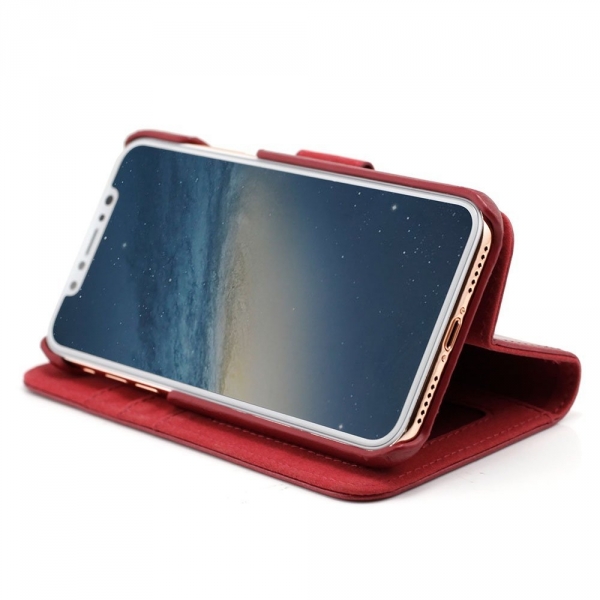 Prodigee Apple iPhone XS / X Deri Czdan Klf-Red