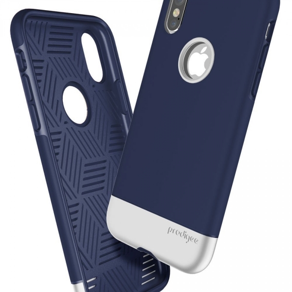 Prodigee iPhone X Fit Pro Klf (MIL-STD-810G)-Navy Blue-Silver