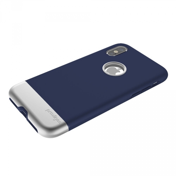 Prodigee iPhone XS / X Fit Pro Klf (MIL-STD-810G)-Navy Blue-Silver