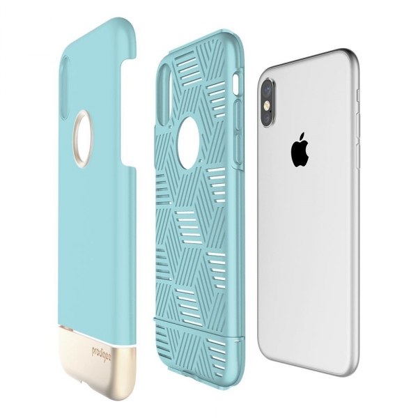 Prodigee iPhone XS / X Fit Pro Klf (MIL-STD-810G)-Aqua Gold