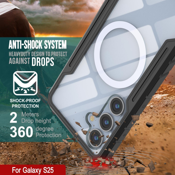 PunkCase Samsung Galaxy S25 Armor Stealth Klf-Grey Black 