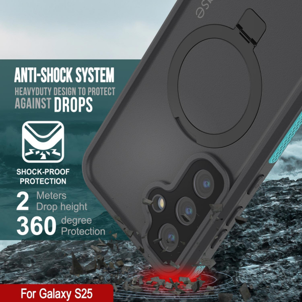 PunkCase Samsung Galaxy S25 Kickstud 2.0 Klf-Teal