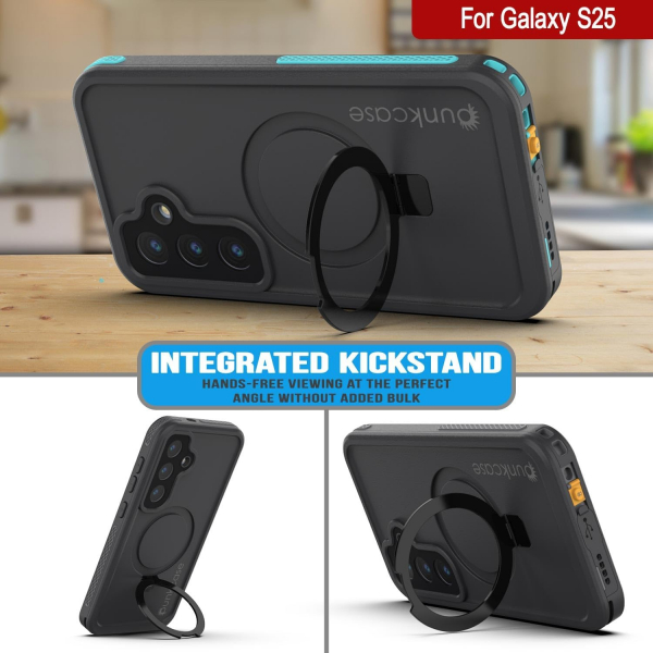 PunkCase Samsung Galaxy S25 Kickstud 2.0 Klf-Black