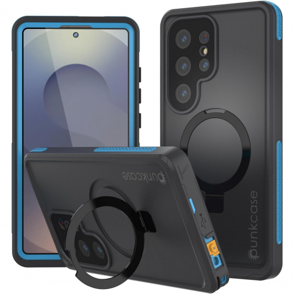 PunkCase Samsung Galaxy S25 Ultra Kickstud 2.0 Klf-Blue